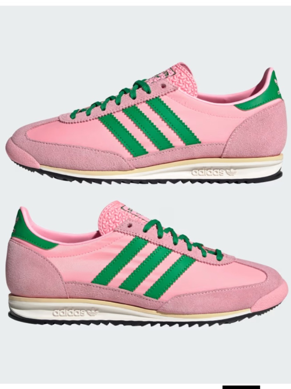 NEW ADIDAS SL 72 OG with Cloudfoam cushion | Pink & Green | Size 8.5W